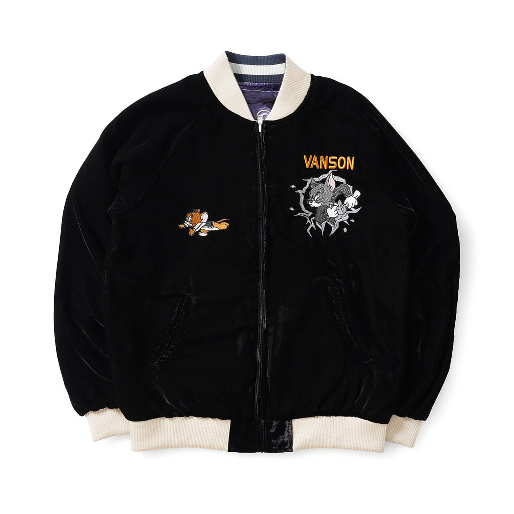 VANSON バンソン スカジャン TOM＆JERRY "別珍×レーヨン リバーシブルスカジャン" TJV-2612