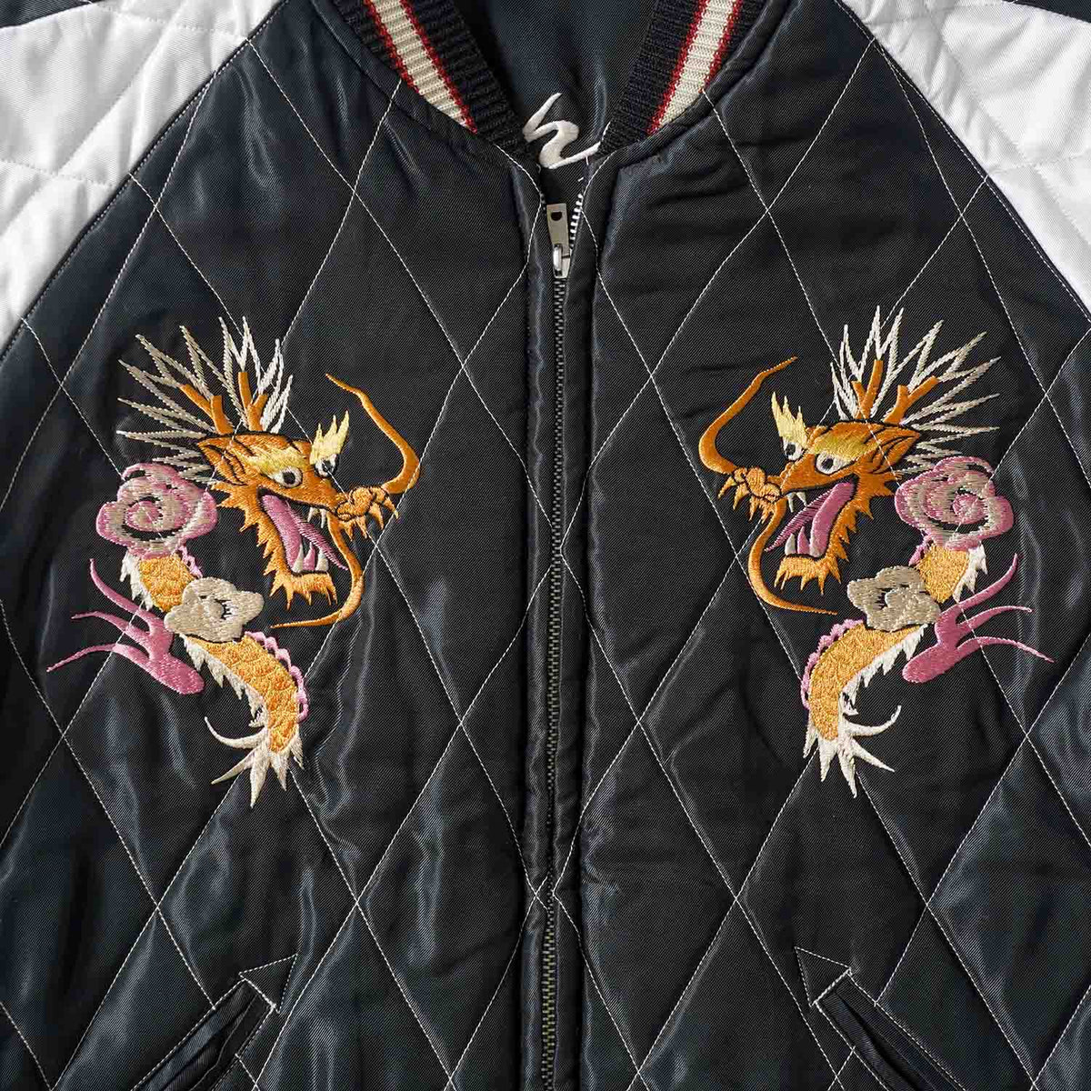 TAILOR TOYO テーラー東洋 スカジャン Mid 1950s Style Acetate Quilted Souvenir Jacket “WHITE TIGER” × “DUELLING DRAGONS” TT15973-219