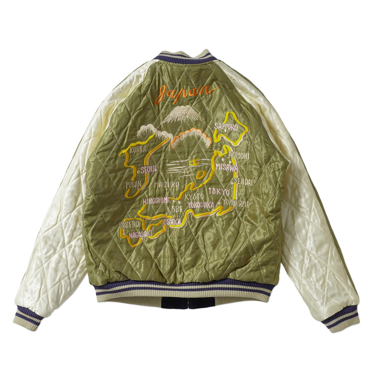 TAILOR TOYO テーラー東洋 スカジャン Mid 1950s Style Velveteen Souvenir Jacket “WHITE DRAGON” × “JAPAN MAP” TT15974-128