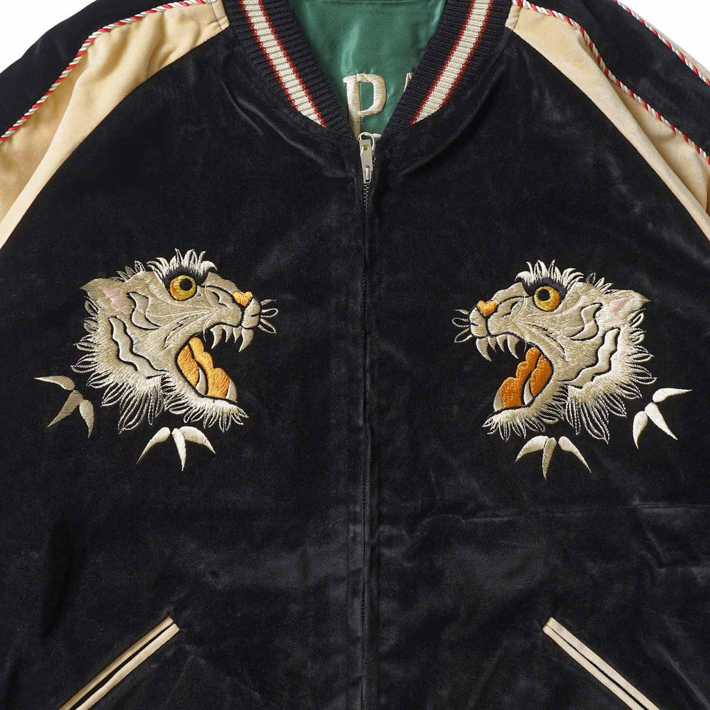 TAILOR TOYO テーラー東洋 スカジャン Mid 1950s Style Velveteen (Two-tone) × Acetate Souvenir Jacket “WHITE TIGER” × “GOLD DRAGON” “EAGLE” × “ROARING TIGER” TT15975-119