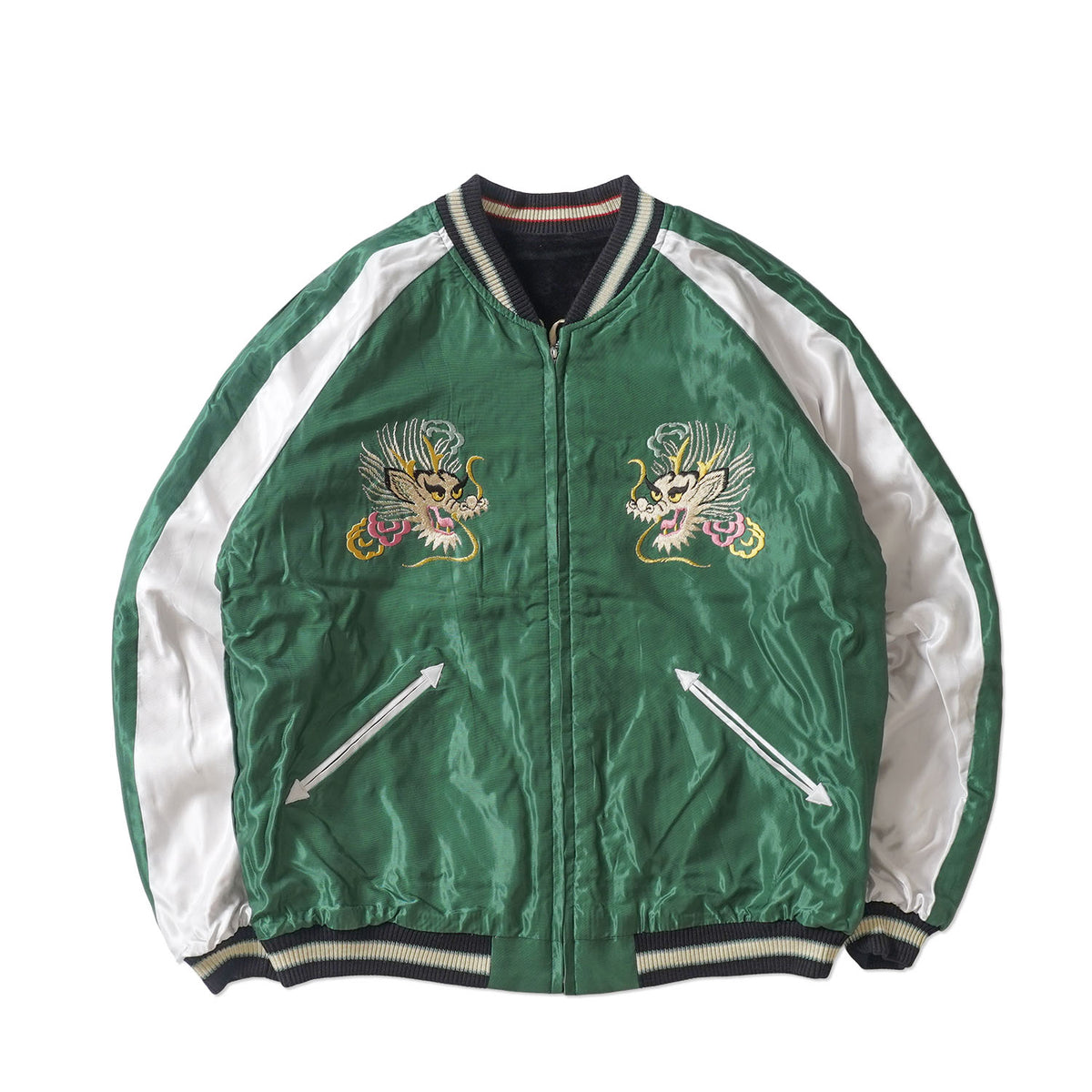 TAILOR TOYO テーラー東洋 スカジャン Mid 1950s Style Velveteen (Two-tone) × Acetate Souvenir Jacket “WHITE TIGER” × “GOLD DRAGON” “EAGLE” × “ROARING TIGER” TT15975-119