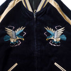 TAILOR TOYO テーラー東洋 スカジャン Mid 1950s Style Velveteen (Two-tone) × Acetate Souvenir Jacket “BLUE EAGLE” × “ROARING TIGER” TT15975-128