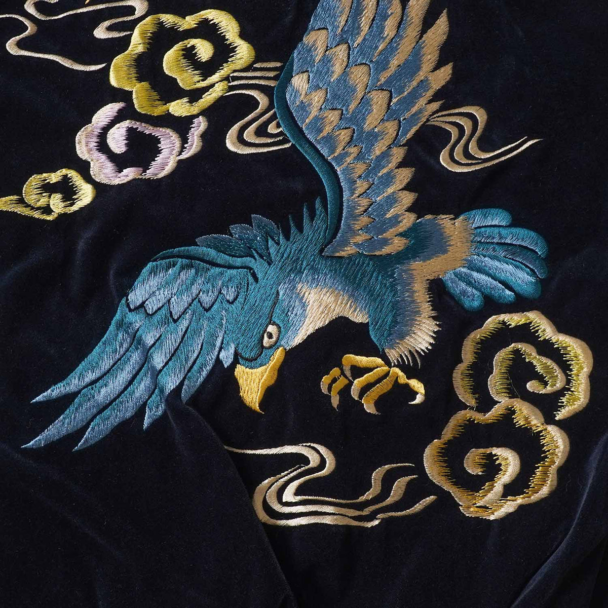 TAILOR TOYO テーラー東洋 スカジャン Mid 1950s Style Velveteen (Two-tone) × Acetate Souvenir Jacket “BLUE EAGLE” × “ROARING TIGER” TT15975-128