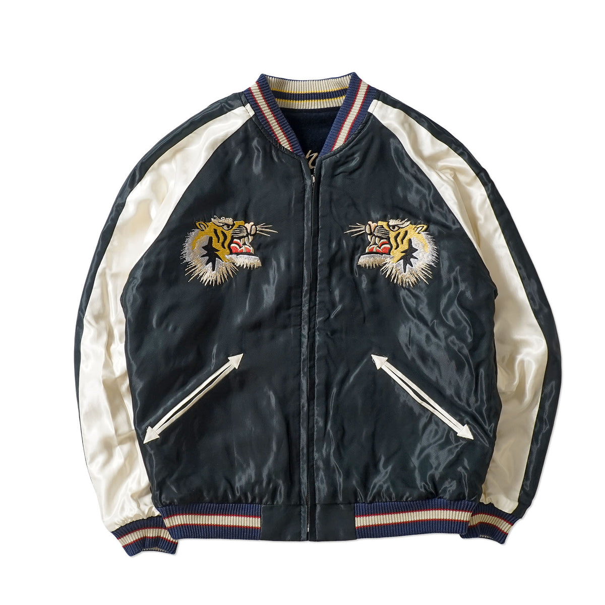 TAILOR TOYO テーラー東洋 スカジャン Mid 1950s Style Velveteen (Two-tone) × Acetate Souvenir Jacket “BLUE EAGLE” × “ROARING TIGER” TT15975-128