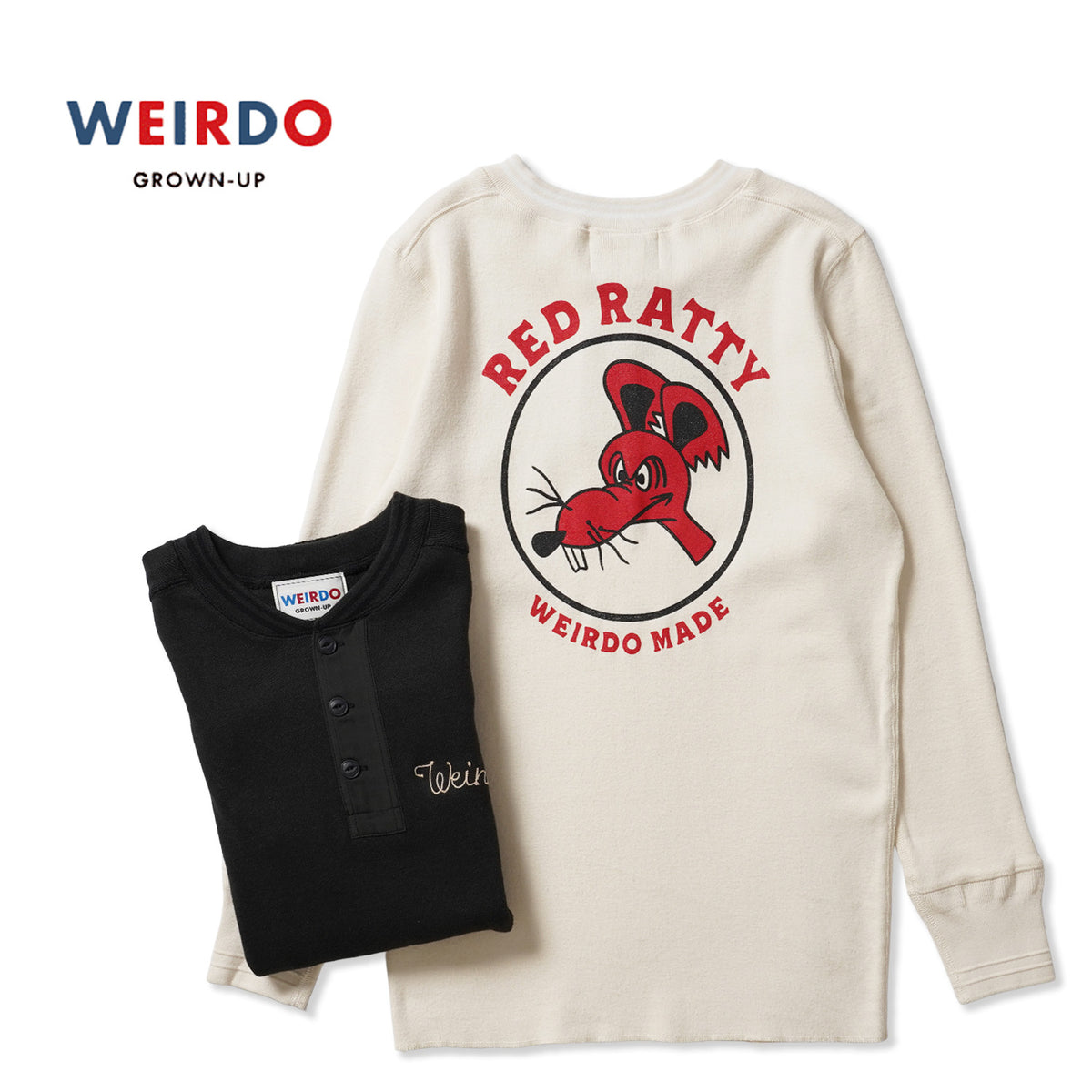 WEIRDO ウィアード 長袖 Tシャツ "RED RATTY - L/S HENRY T-SHIRTS" WRD6316