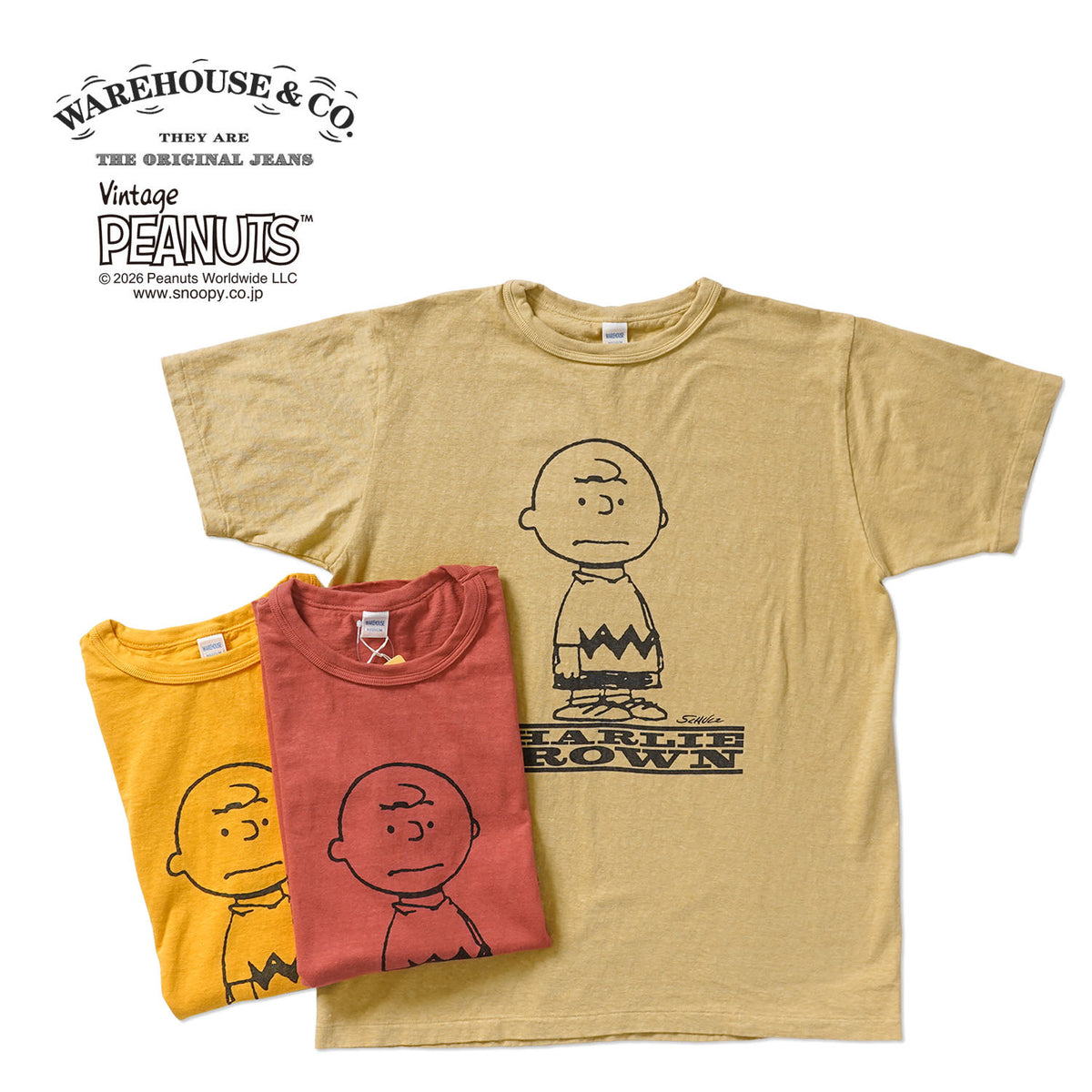 WAREHOUSE ウエアハウス Vintage PEANUTS 半袖 Tシャツ Lot YP126S-2 "I NEED ALL THE FRIENDS(CHARLIE BROWN)" YP126S-2-NEED(26S)
